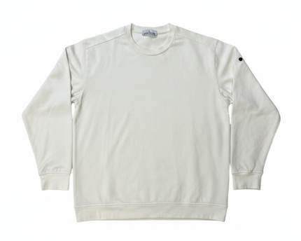 Stone Island White Long Sleeve Crewneck Sweatshirt