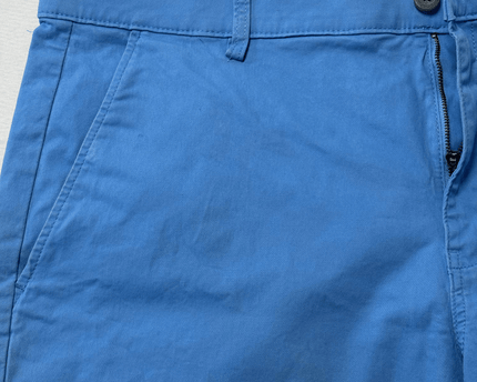 CHAPS Classic-Fit Stretch Flat-Front Blue Shorts