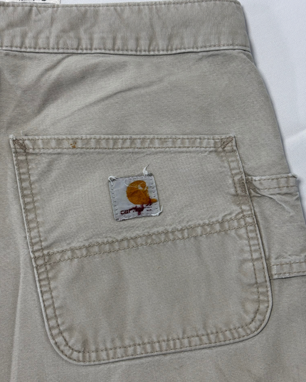 Carhartt Beige Cargo Vintage Distressed Work Pants – S | Waist: 31"