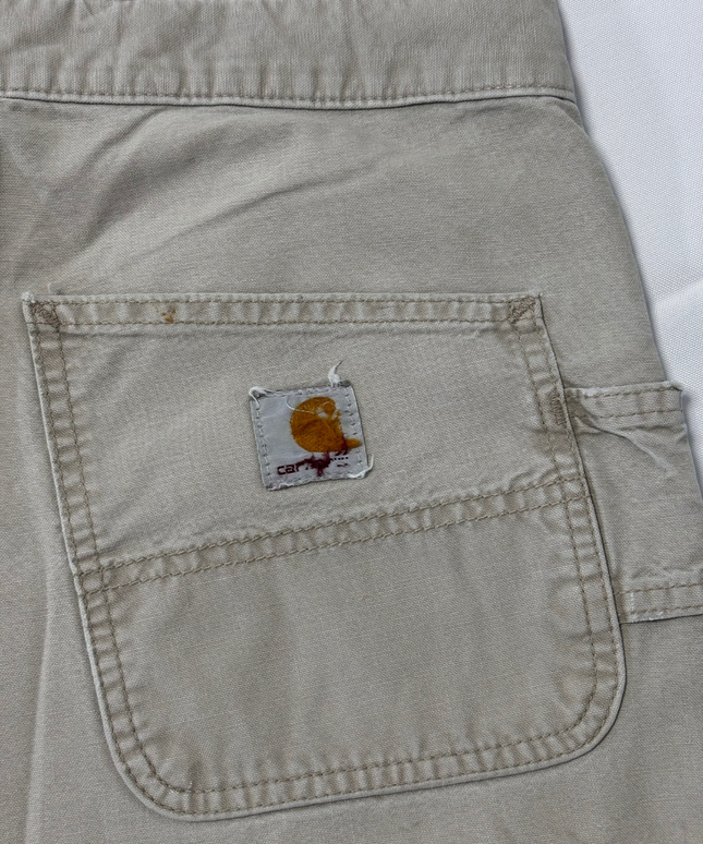 Carhartt Beige Cargo Vintage Distressed Work Pants – S | Waist: 31"