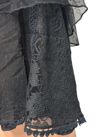 American Eagle Black Sheer Lace Layered Cami Top