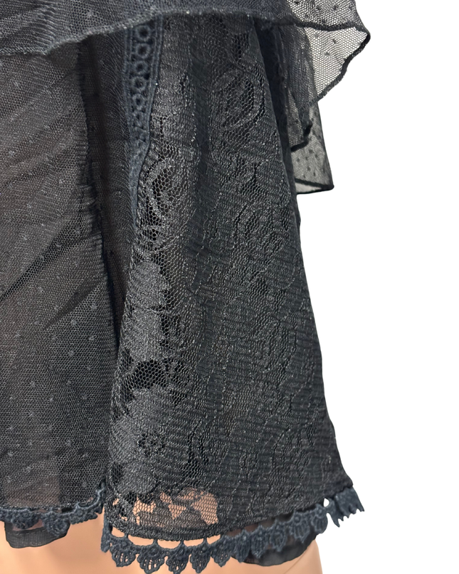 American Eagle Black Sheer Lace Layered Cami Top