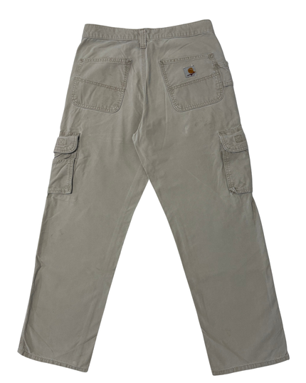 Carhartt Beige Cargo Vintage Distressed Work Pants – S | Waist: 31"
