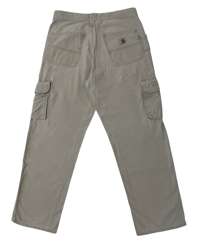 Carhartt Beige Cargo Vintage Distressed Work Pants – S | Waist: 31"