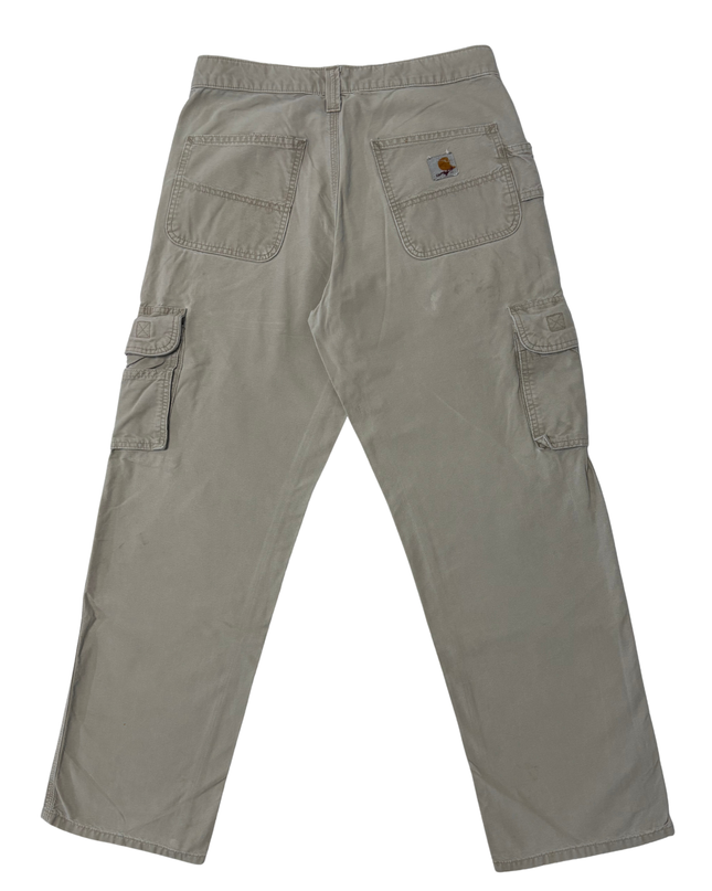 Carhartt Beige Cargo Vintage Distressed Work Pants – S | Waist: 31"