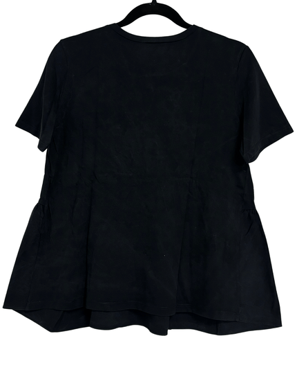 ZARA Black Short Sleeve Peplum Hem Knit T-Shirt