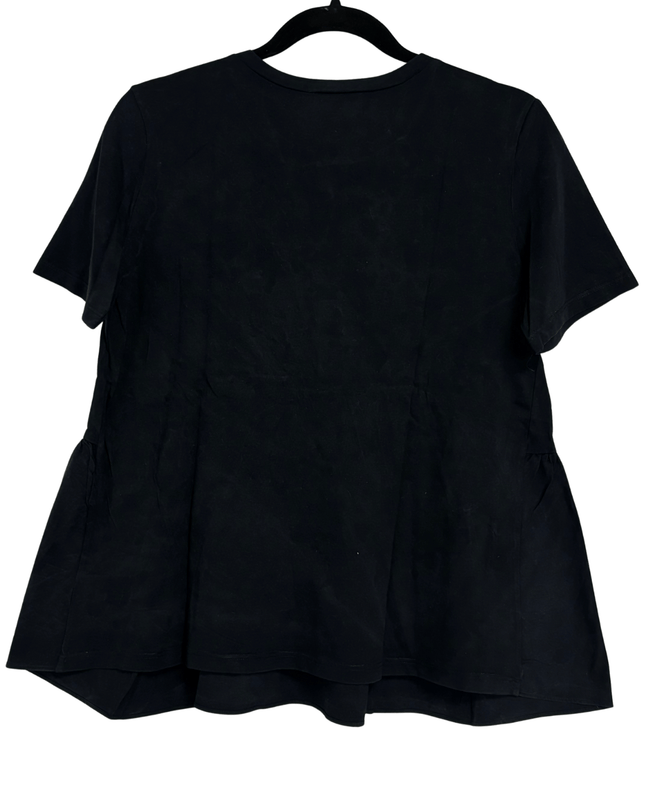 ZARA Black Short Sleeve Peplum Hem Knit T-Shirt