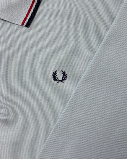 Fred Perry Sky Blue Twin-Tipped Long Sleeve Cotton Piqué Polo - XL