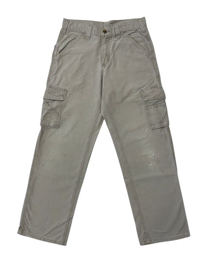 Carhartt Beige Cargo Vintage Distressed Work Pants – S | Waist: 31"