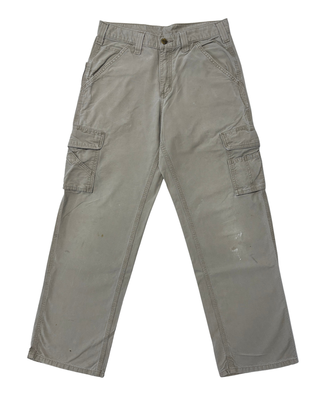 Carhartt Beige Cargo Vintage Distressed Work Pants – S | Waist: 31"