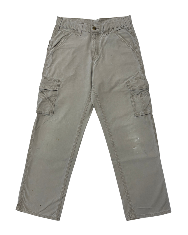 Carhartt Beige Cargo Vintage Distressed Work Pants – S | Waist: 31"
