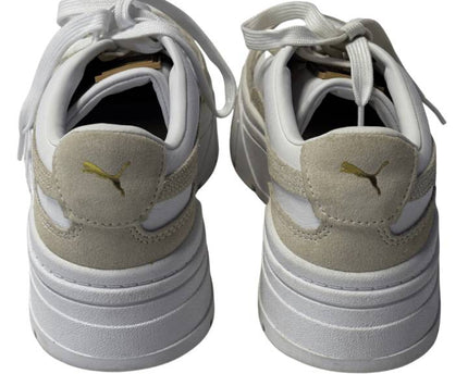 Puma White Mayze Stack Leather Platform Sneakers