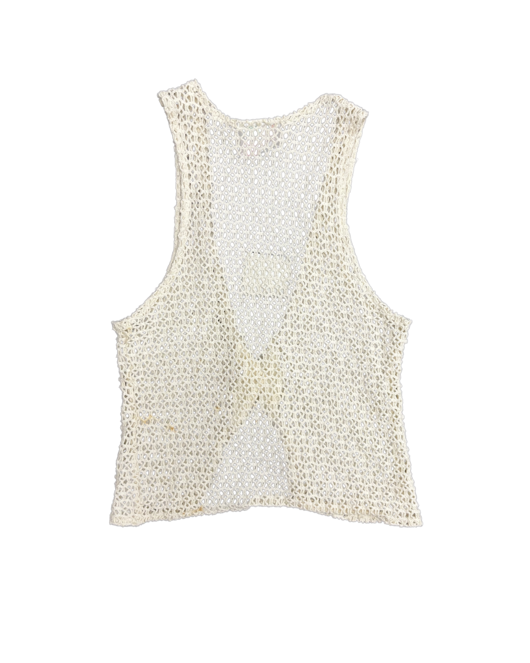 Sugar Kaine Vintage Cream Crochet Knit Vest - XXS