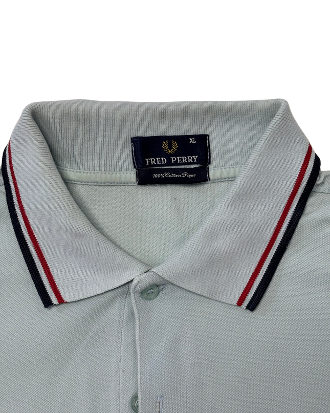 Fred Perry Sky Blue Twin-Tipped Long Sleeve Cotton Piqué Polo - XL