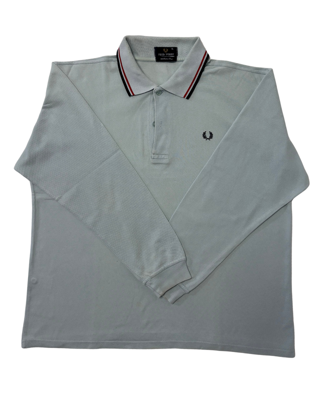 Fred Perry Sky Blue Twin-Tipped Long Sleeve Cotton Piqué Polo - XL