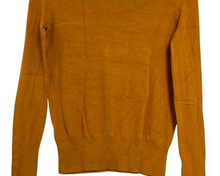 Zara Mustard Yellow Gold Button Cuff Soft Knit Sweater
