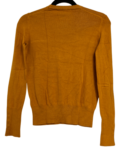 Zara Mustard Yellow Gold Button Cuff Soft Knit Sweater