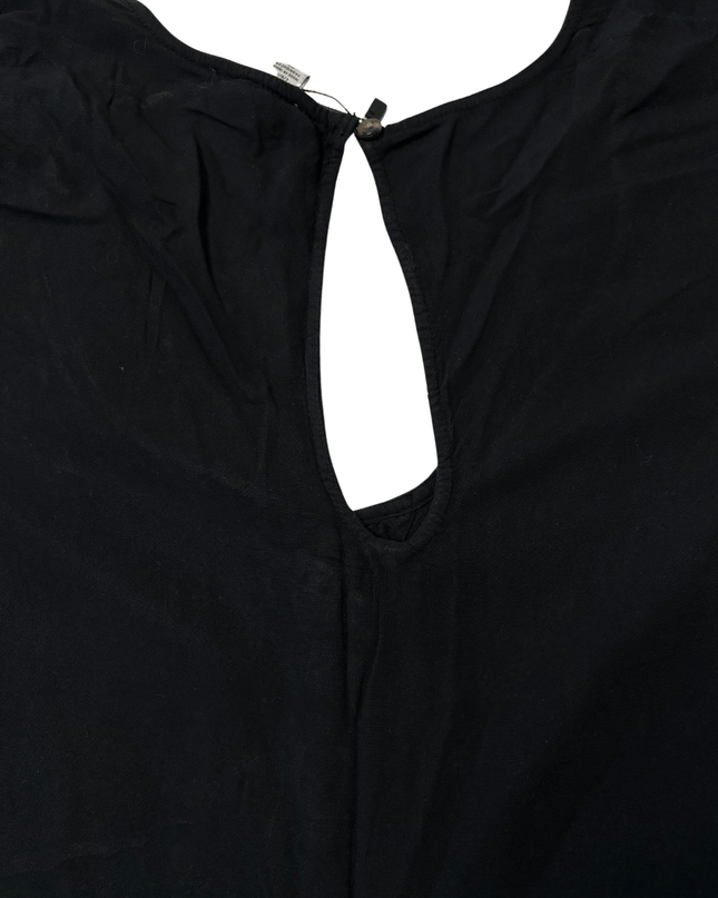 ZARA Black Short Sleeve Peplum Hem Knit T-Shirt