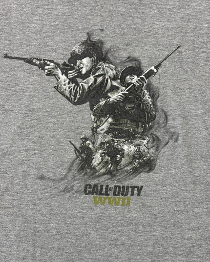 Call of Duty WWII Soldiers Gray Graphic Gaming T-Shirt - M