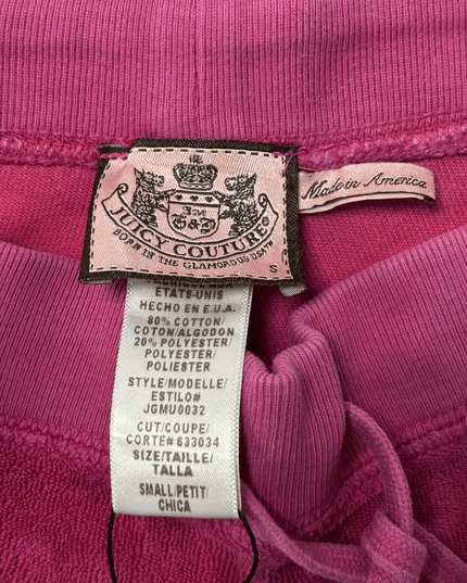 Juicy Couture Made in USA Velour Fuchsia Flare Track Pants