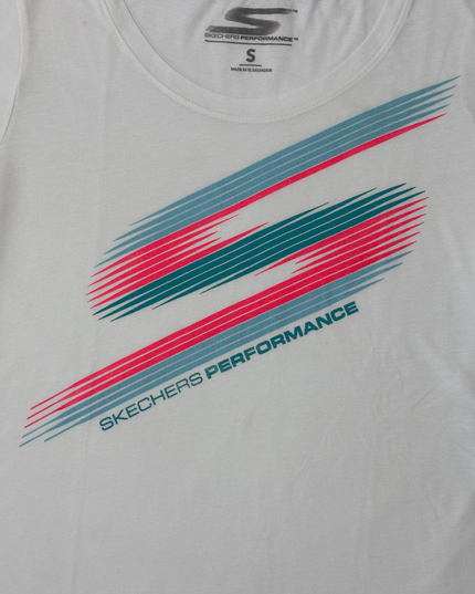 Skechers Performance White Asymmetrical Hem Active T-Shirt - S