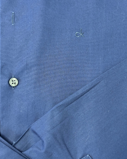 Calvin Klein Fitted Deep Navy Blue Dress Shirt - S