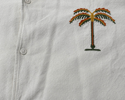 NEXT Textured Palm Tree Embroidered Short Sleeve Shirt
