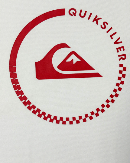 Quiksilver Red Logo Black & White Surf Rash Guard T-Shirt