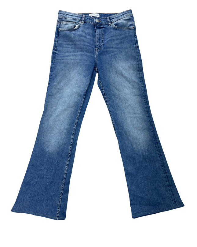 Zara  - Flared Boot-Cut Denim Jeans - L | Waist: 32