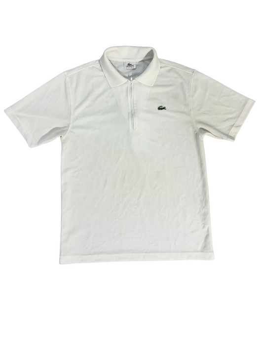 Lacoste Sport Classic Zip White Polo - S