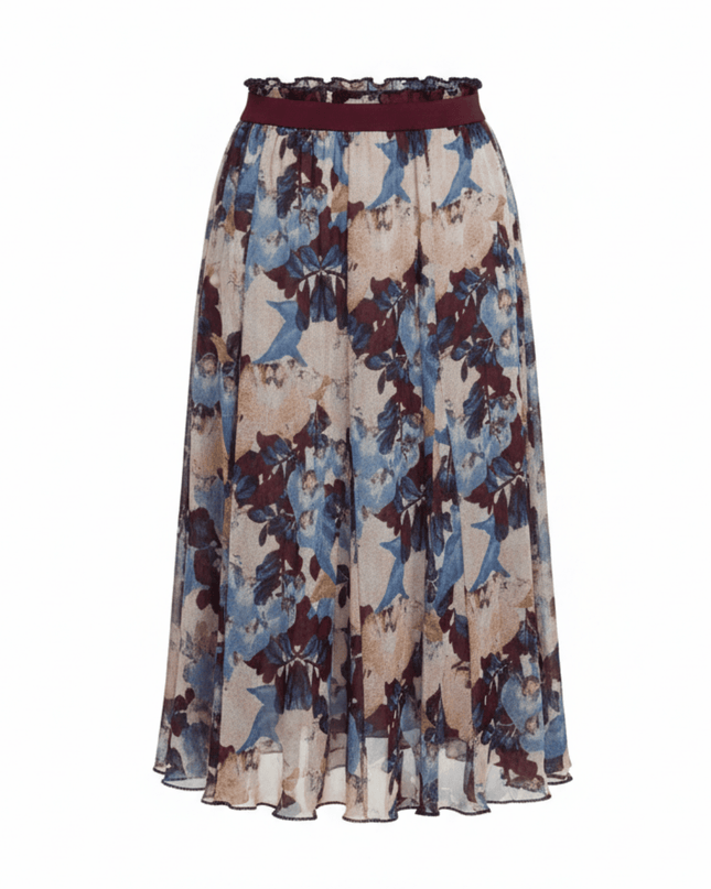 Tom Tailor Floral Mesh A-Line with Lettuce Hem Skirt