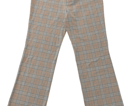 Tommy Hilfiger Grey & Camel Checkered Flared Pants