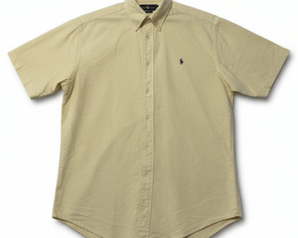 Ralph Lauren Short Sleeve Button Down Yellow Oxford Shirt
