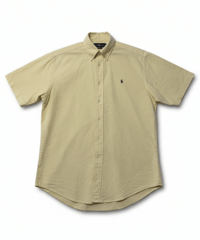 Ralph Lauren Short Sleeve Button Down Yellow Oxford Shirt