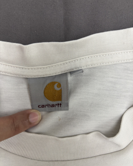 Carhartt WIP with Heather Grey Chest Pocket Off-White T-Shirt  - M