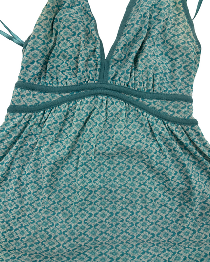 New York & Company Teal Blue Halter Empire Waist Top - XS