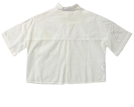 Mango Suit White Broderie Anglaise Cropped Shirt