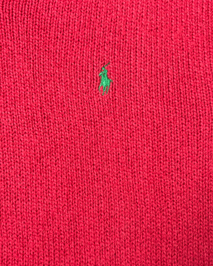 Ralph Lauren V-Neck Crimson Red Wool Sweater