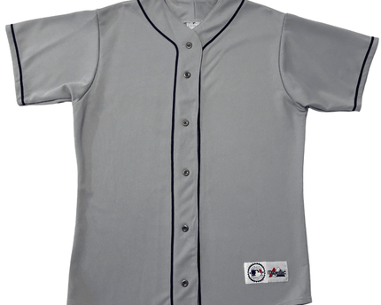 Majestic MLB Grey Button-Up Baseball Jersey