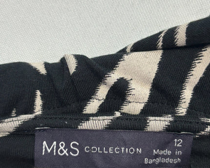 M&S Collection Black Zebra Print Short Sleeve Dress