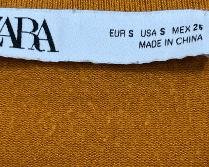 Zara Mustard Yellow Gold Button Cuff Soft Knit Sweater
