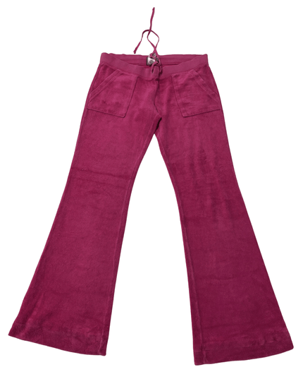 Juicy Couture Made in USA Velour Fuchsia Flare Track Pants