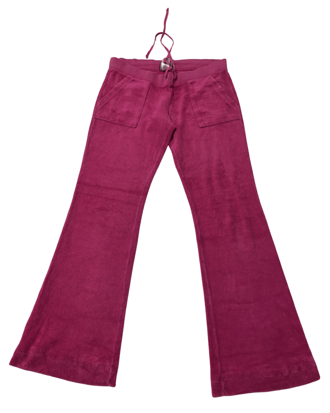 Juicy Couture Made in USA Velour Fuchsia Flare Track Pants
