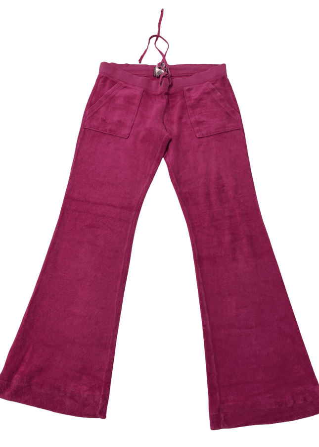 Juicy Couture Made in USA Velour Fuchsia Flare Track Pants