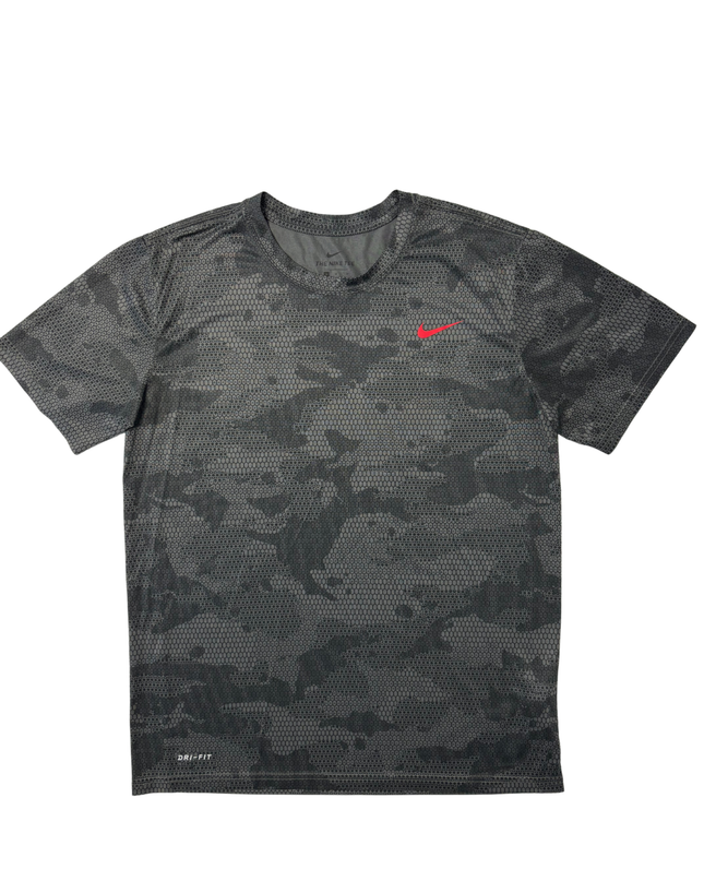 Nike Dri-Fit Camo Grey & Black Training T-Shirt