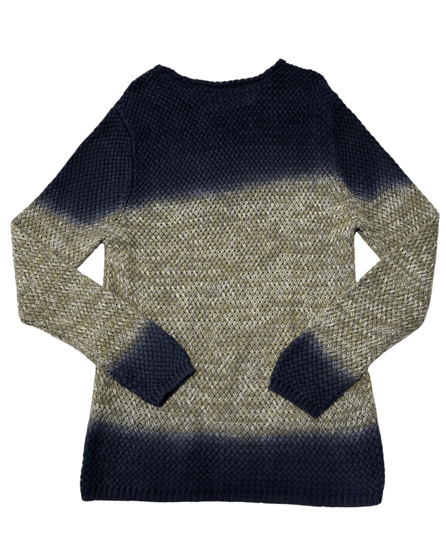 Guess Los Angeles Navy & Olive Dip-Dye Textured Knit Sweater