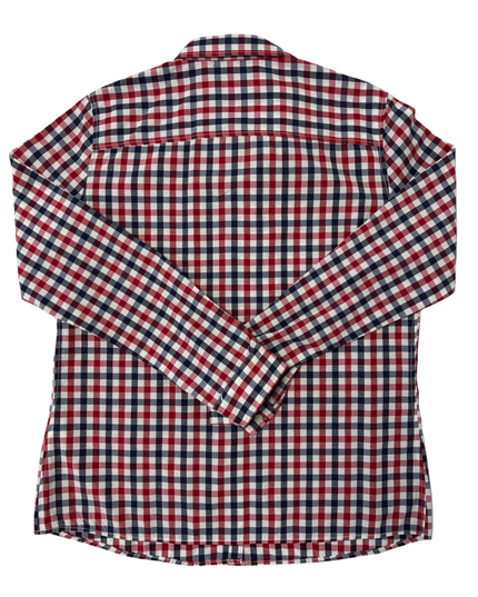 U.S. Polo Assn. Gingham Red Navy Blue & White Long Sleeve Shirt
