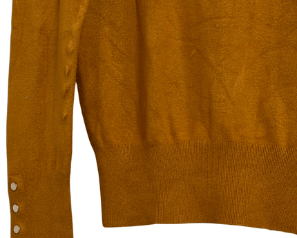 Zara Mustard Yellow Gold Button Cuff Soft Knit Sweater