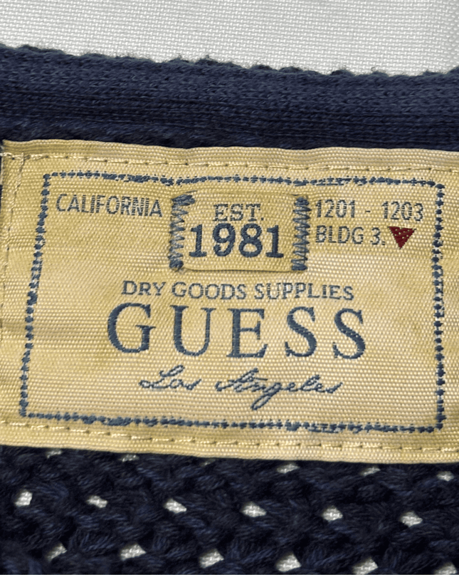 Guess Los Angeles Navy & Olive Dip-Dye Textured Knit Sweater