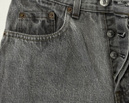 Levi’s 901 High-Waist Tapered Gray Acid Wash Denim Jeans